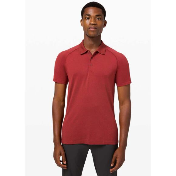 Lululemon Metal Vent Tech Polo 2.0 Dark Red / Savannah Golf Performance Men's XL - Picture 1 of 10